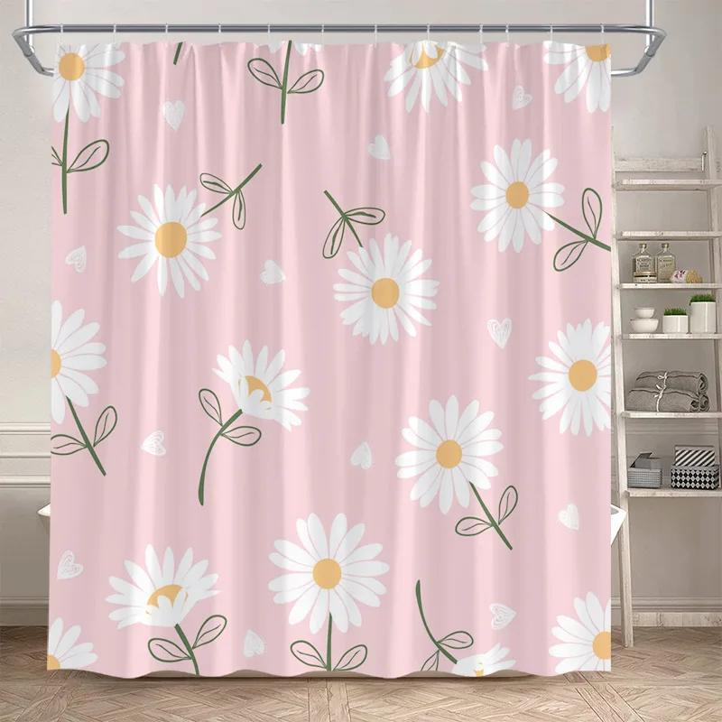 Cartoon Animals Shower Curtains Cute Fox Lion Deer Rabbit Autumn Floral Plant Kids Bath Curtain Polyester Bathroom Bathtub Dec