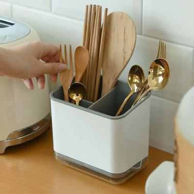Three-Layer Organizer Spoon Fork Storage Holder Chopsticks Cage Cutlery Drain Rack Chopstick Box