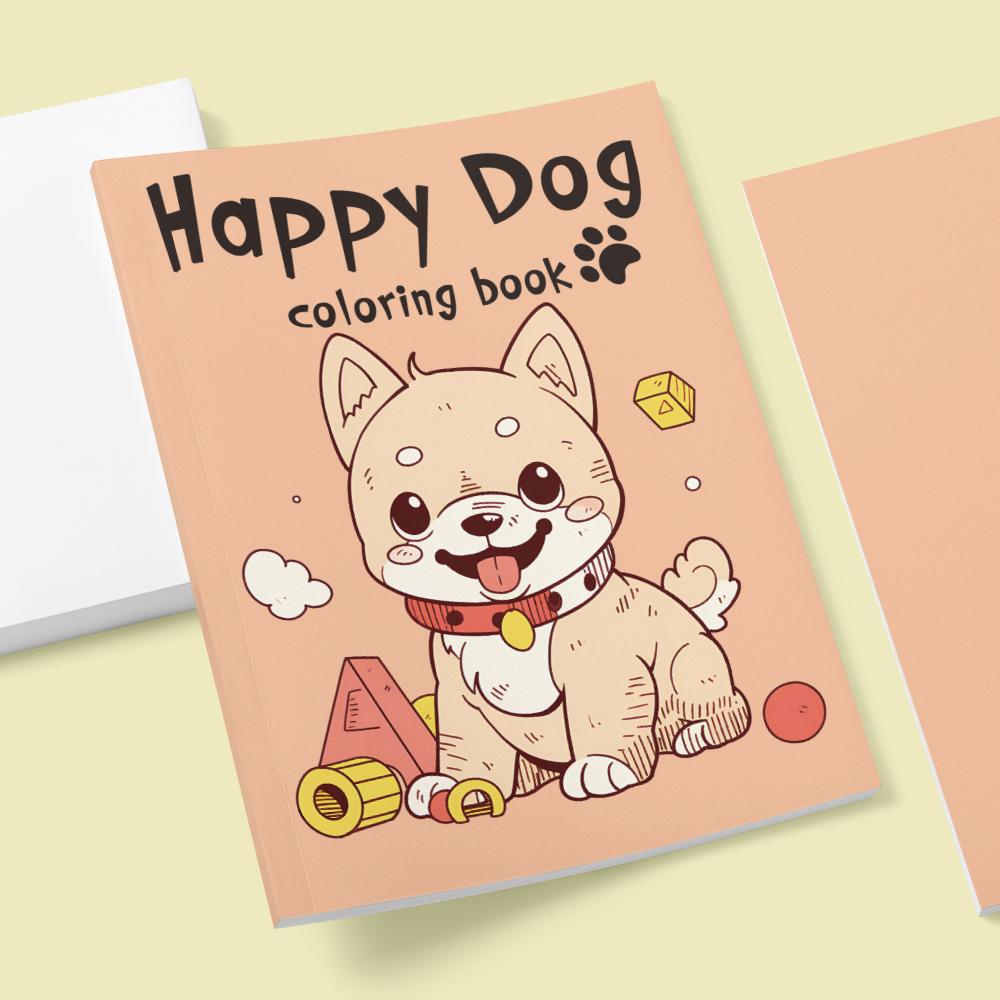 1 buc, Carte de colorat cățeluși drăguți, Carte de colorat pentru adolescenți, 30 de modele diferite, Hârtie groasă 100 gsm, Reducerea stresului, Cadou de ziua de naștere