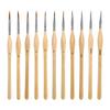 Wolf Hair Fine Line Brush - Black Triangular Birch Handle for Nail Art and Watercolor Detailing