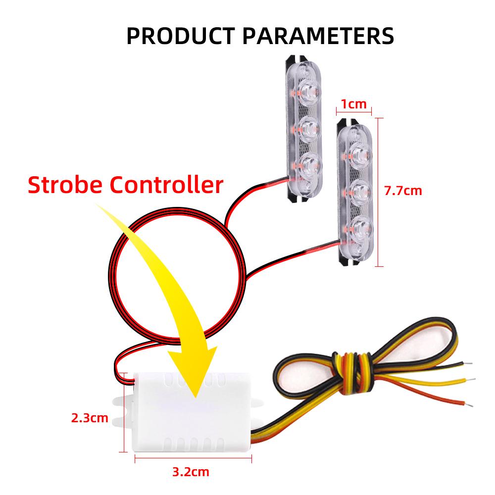 Car Parking Signal Light Police Lights Emergency Warning Light Strobe Lights Flasher LED Auto Flash Stroboscopes Strobe Light