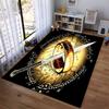 "Fantasy Style Carpet with Ring, Sword, and Elvish Text Motif" Suitable for Use As an Anti-slip for Living Room Bedroom Sofas