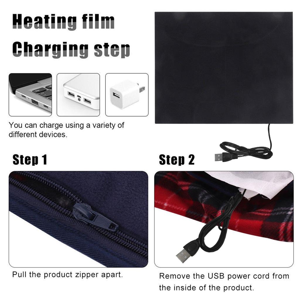 Portable 5V USB Electric Heated Car Use Winter Warm Blanket Cover Heater