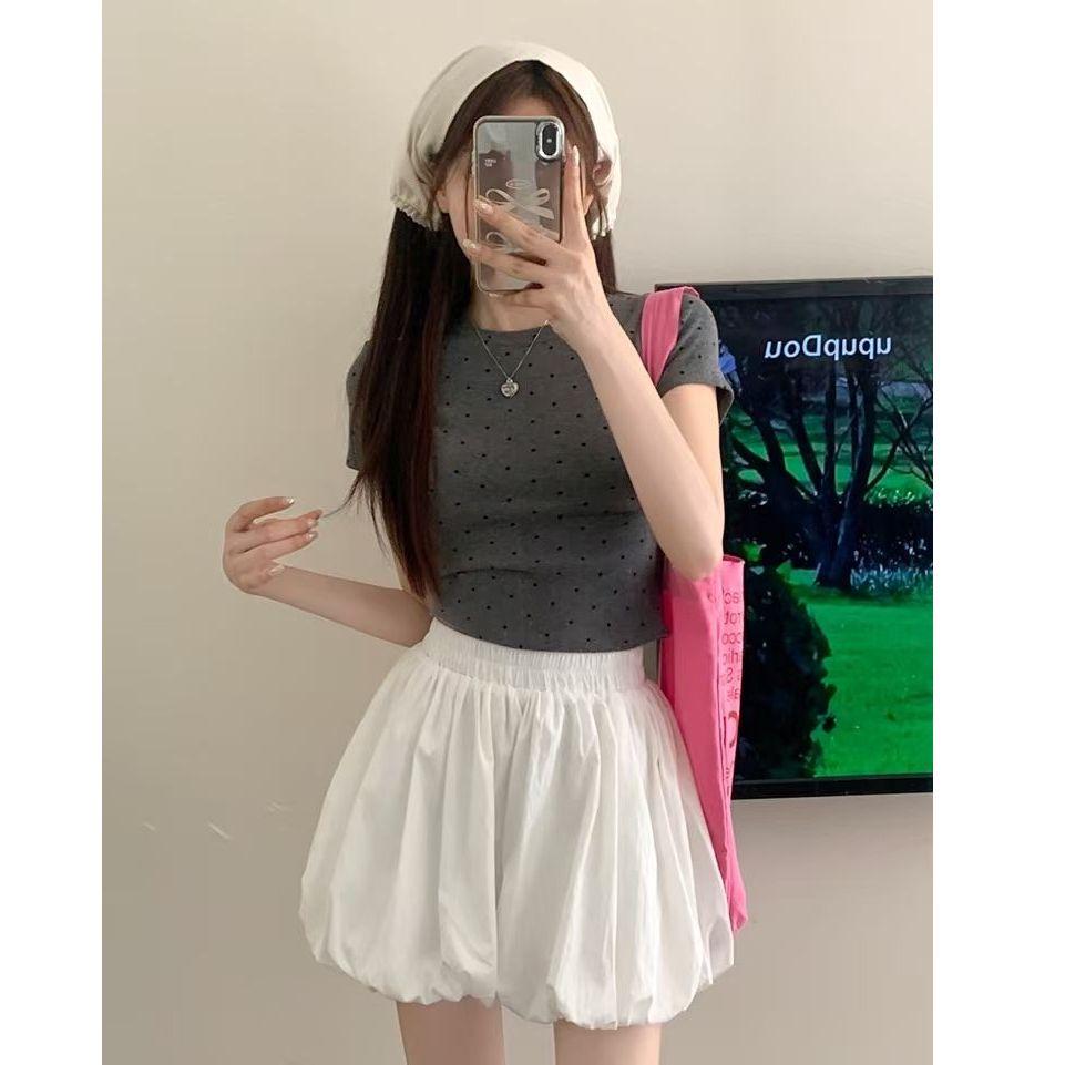 

Белая плиссированная юбка миди А-силуэта «облако» - Женский летний тренд 2025 «фонарь» Small белый