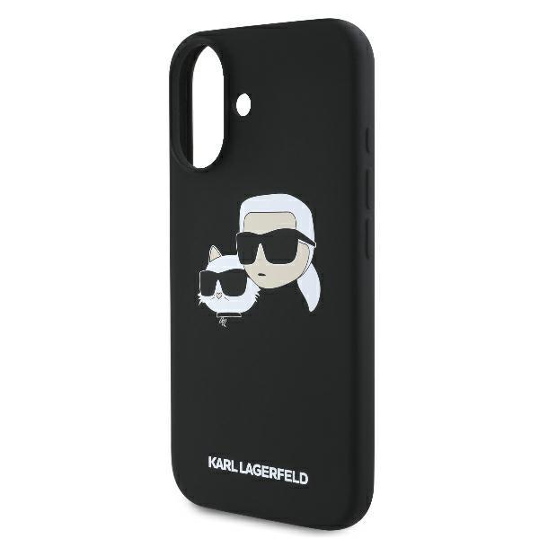 Karl Lagerfeld KLHMP16SSKCHPPLK iPhone 16 6.1" Black/black Hardcase Silicone Double Heads Print MagSafe