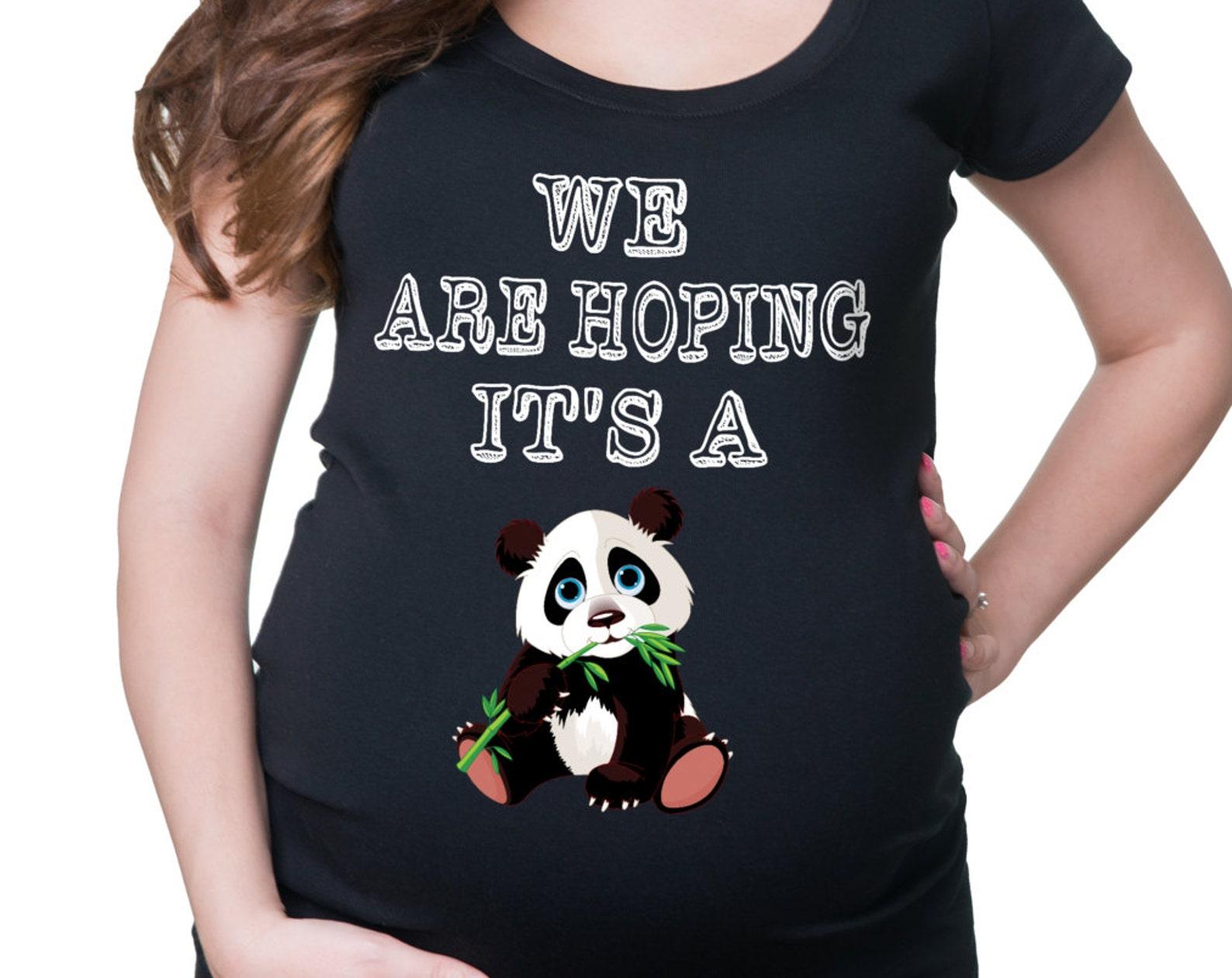 We Are Hoping It s A Panda T-Shirt Funny Maternity Pregnancy Tee Shirt XL