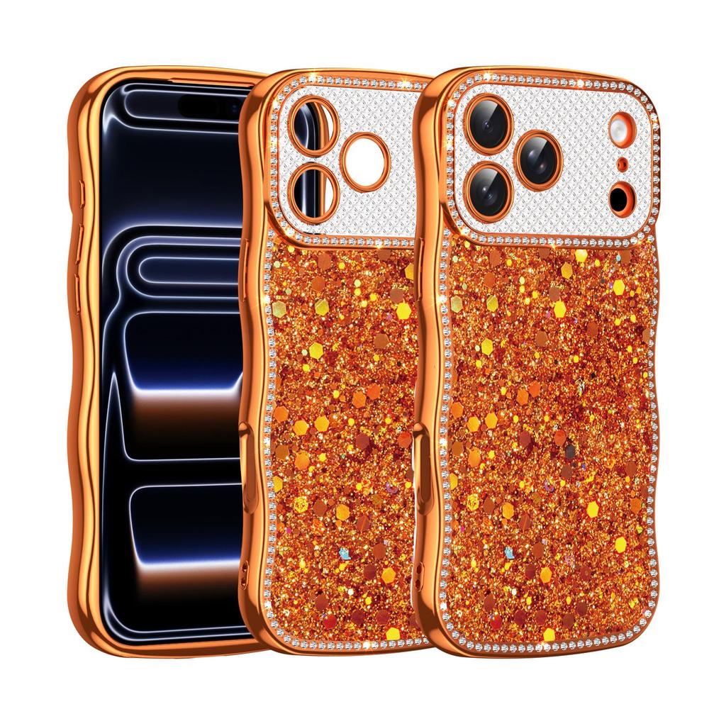 Diamond Glitter Electroplated Phone Case for Apple 17 Pro Max, 16 Pro, Wave 15, Magnetic Custom