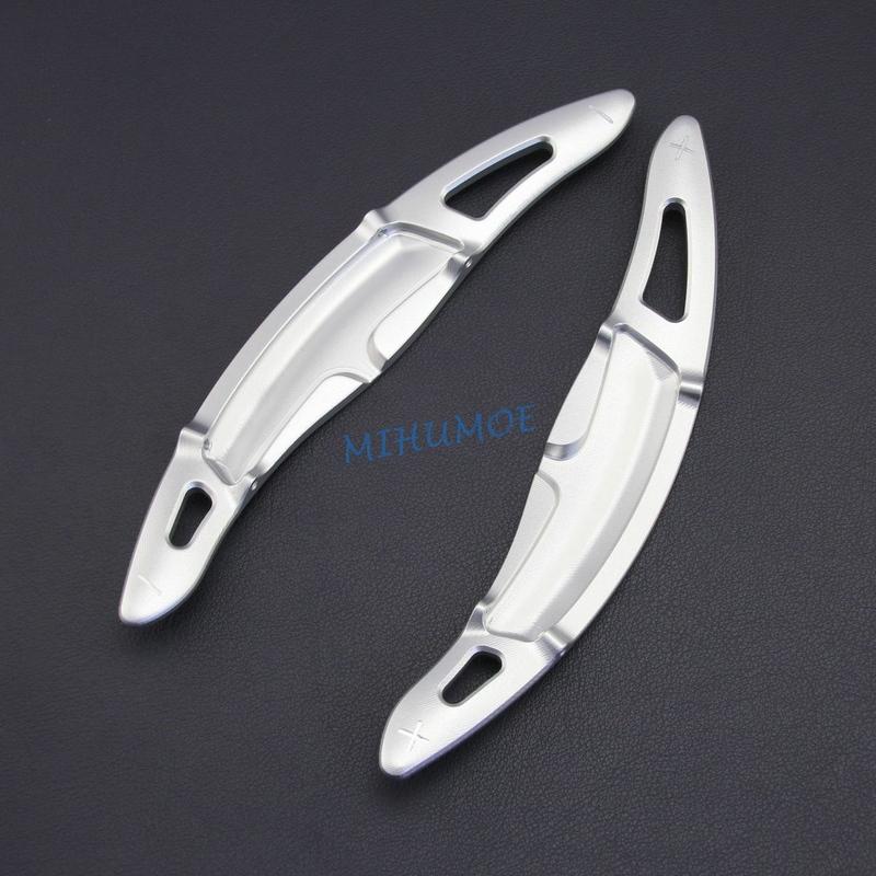 For Porsche Macan Cayenne Panamera 718 Boxster Cayman Spyder Aluminum Steering Wheel Paddle Shifter Extension Silver Accessories