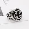 Retro Croix De Guerre Ring For Men Cross Accessories Silver Color Punk Gothic Adjustable Open Ring Unisex Alloy  Man Gift