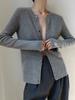 Women's Slim-Fit Ribbed Wool Cardigan – Versatile Autumn/Winter Knit Top
