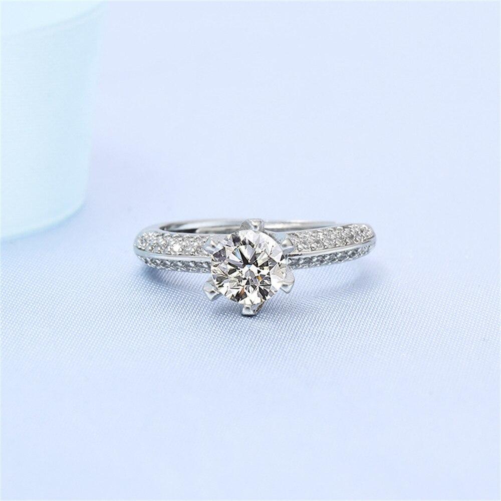 Novo Anel Moissanite Um Quilate Para Mulheres Joias Versátil Prata S925 Anéis de Diamante Ajustável Aniversário Festival Presente para Amantes