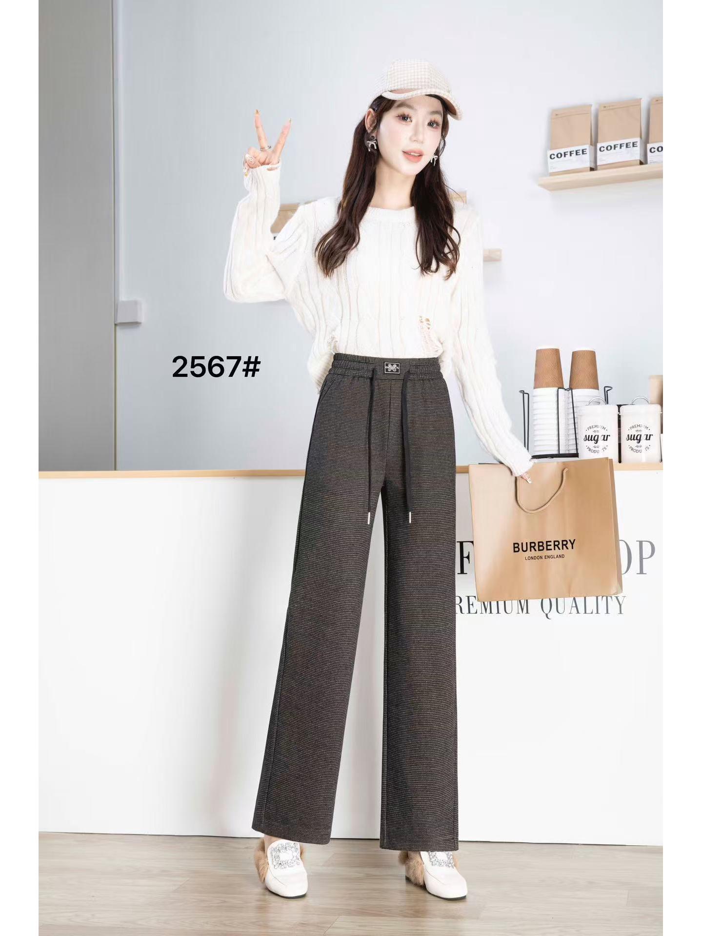 

New Roman Women s Cotton Straight-Leg Casual Pants - Elastic, Loose, Comfortable, and Cool 2XL (recommended for 45-50 kg)