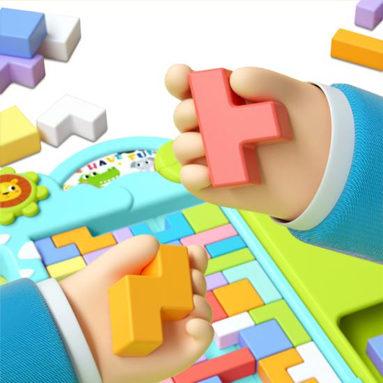 Kizelo Toddler Brain Training Tetris Game, popular Korean game
