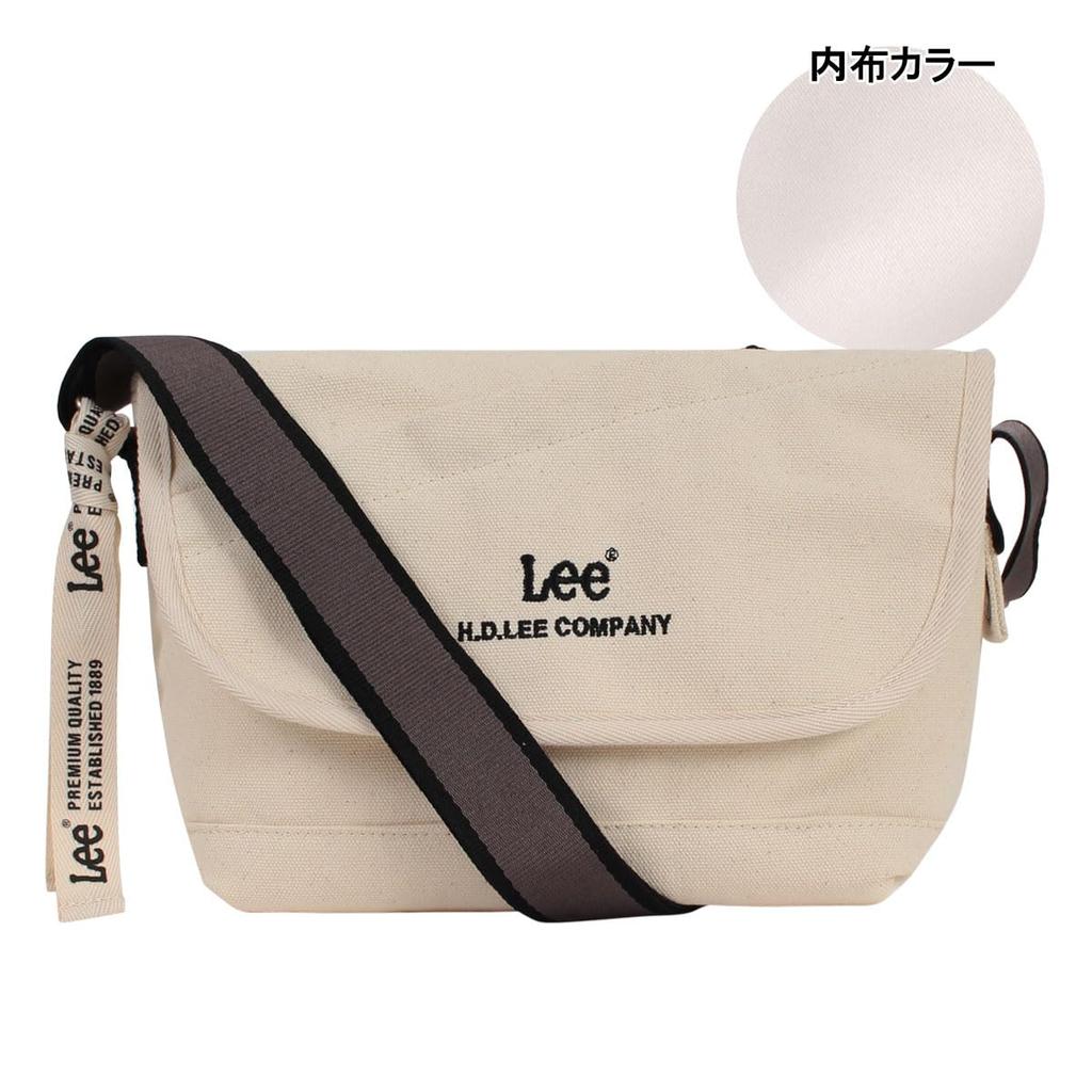 Lee Arcana Shoulder Flap Messenger Size White Bag, Canvas, Women's, 320-1302, Bag, 10,
