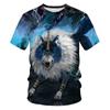 Summer Trendy Wolf Men's T-shirt 3D Digital Printed Short Sleeve Fashion Personalized Men's Wear T-Shirts Men’s
