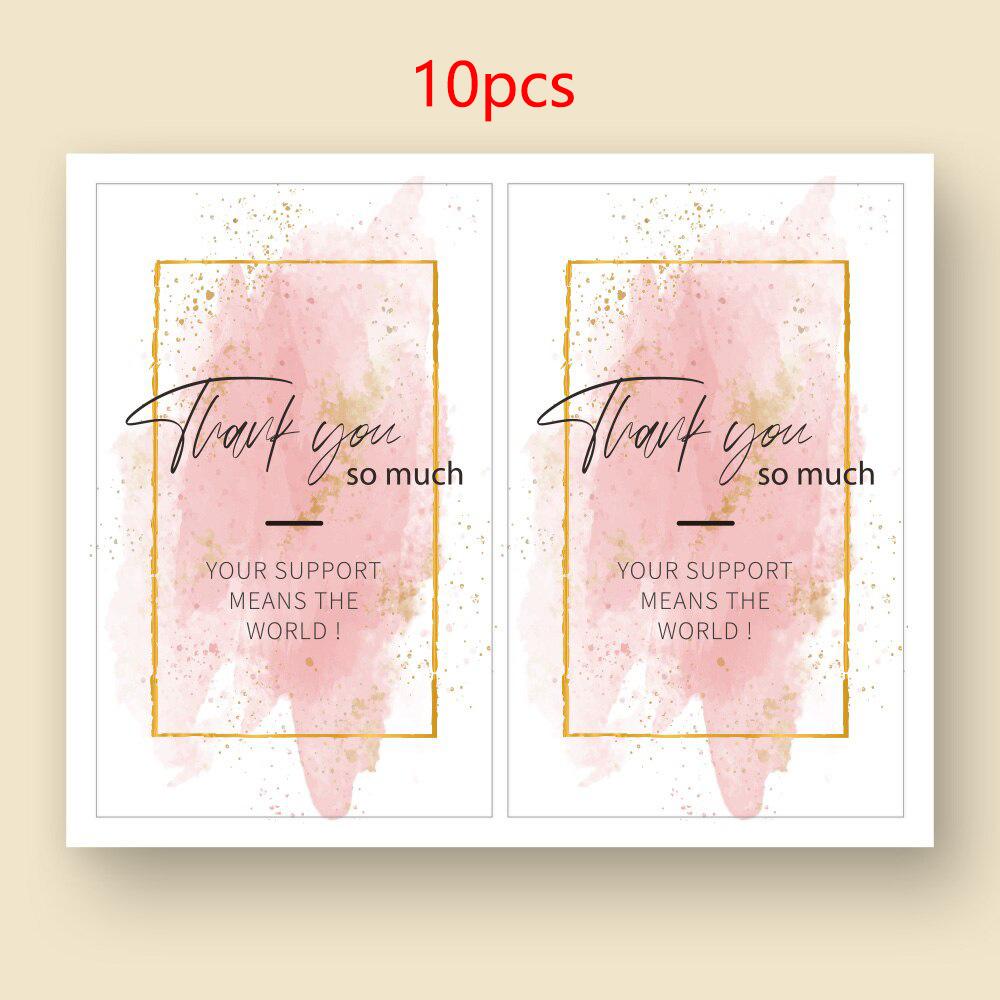 

10-50Pcs 5*8CM Rectangle Pink Thank You Stickers Labels For Gift Decorative Box Package Wrapping Handmade Small Business Baking