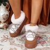 Fashion Fashion Cross Strap Decoration Short Plush Snow Boots Women 2025 Winter Faux Fur Round Toe Botas Soft Thick Bottom Boots