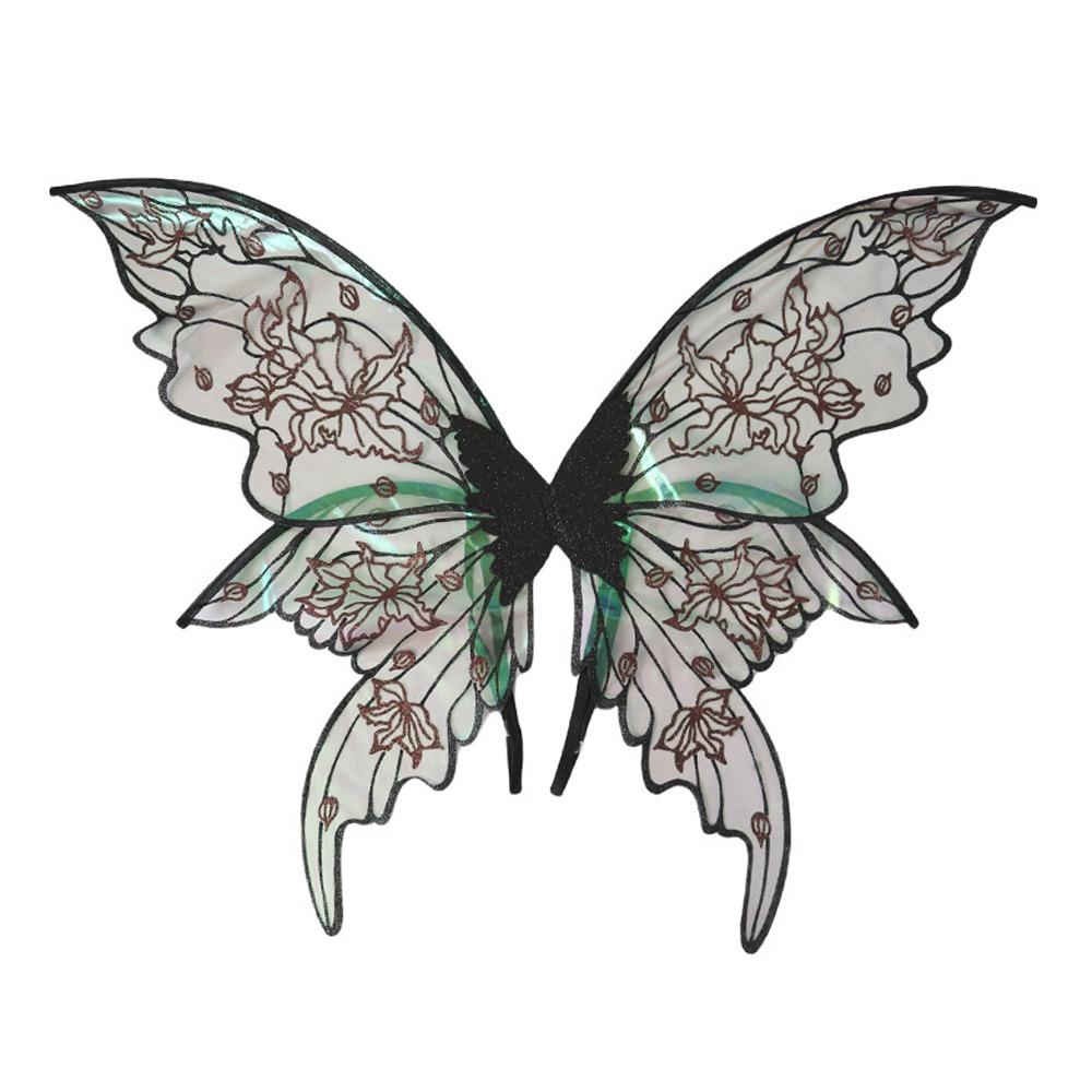 Asas Mágicas Brilhantes de Fada Flores de Duas Cores Asas de Fantasia de Borboleta Coloridas Asas de Cosplay de Elfo para Mulheres Meninas