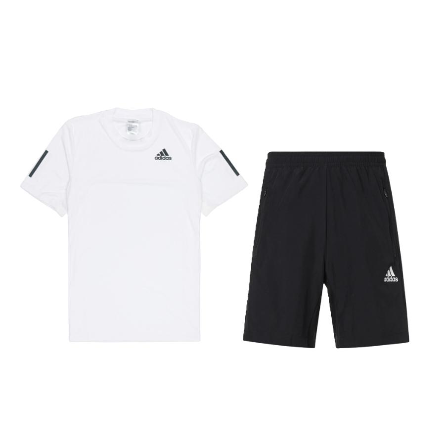

Adidas Solid Color Striped Breathable Round Neck Short Sleeve T-Shirt And Elastic Shorts Casual Sports Set Men sets HP1999+GT8161 2XL