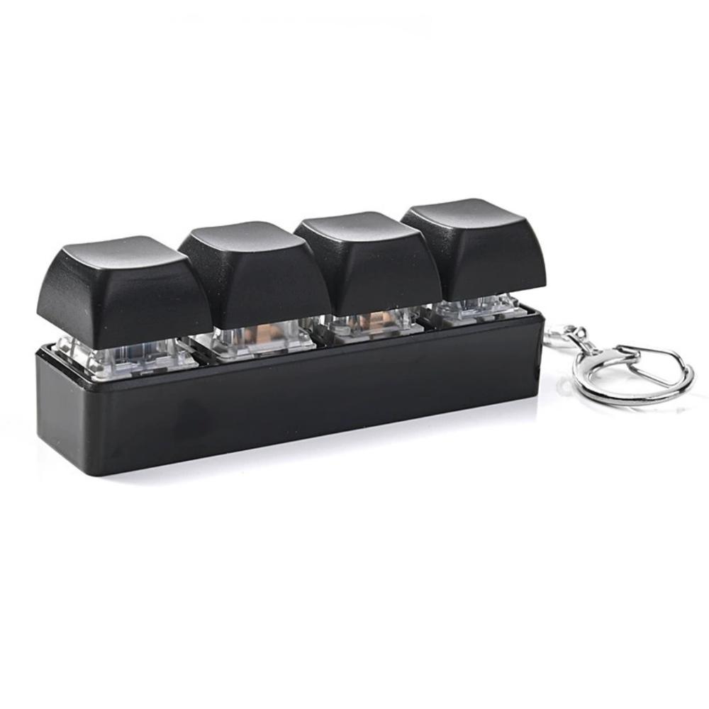 Cute 1 Buttons Keyboard Fidget Keychain Keyboard Clicker Mechanical Keyboard Keyring Stress Relief Toys Gift For Girlfriend