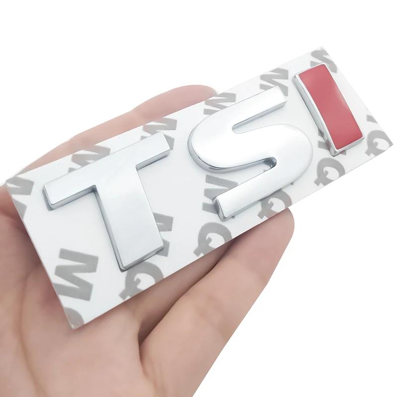Red TSI Metal Car Stickers Emblem Badge Decal Car Styling Sticker for Polo Golf 5 6 7 CC Passat B5 B6 Bora
