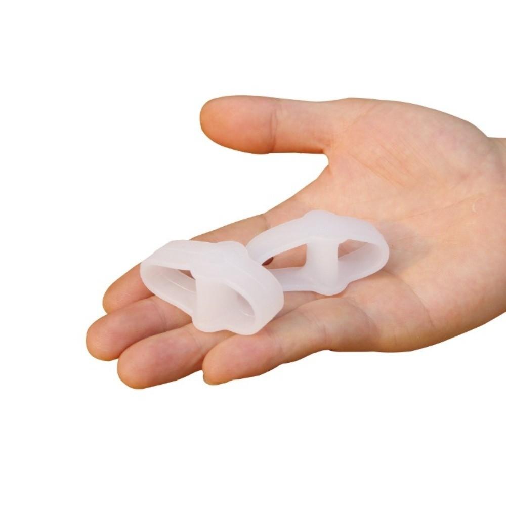 1 Pair Silicone Two Hole Toe Separator Comfortable Breathable Bunion Corrector Relieve Pain Toe Protector