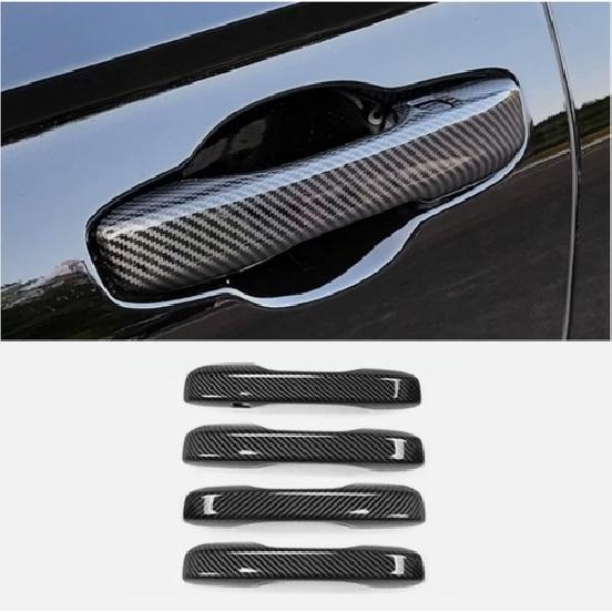 Carbon Fiber Exterior Door Handles Cover Trim 4pcs For Honda CRV CR-V -2025