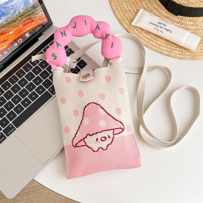 Korean Style Mini Knitted Cartoon Crossbody Bag - Cute, Versatile, Portable for Women