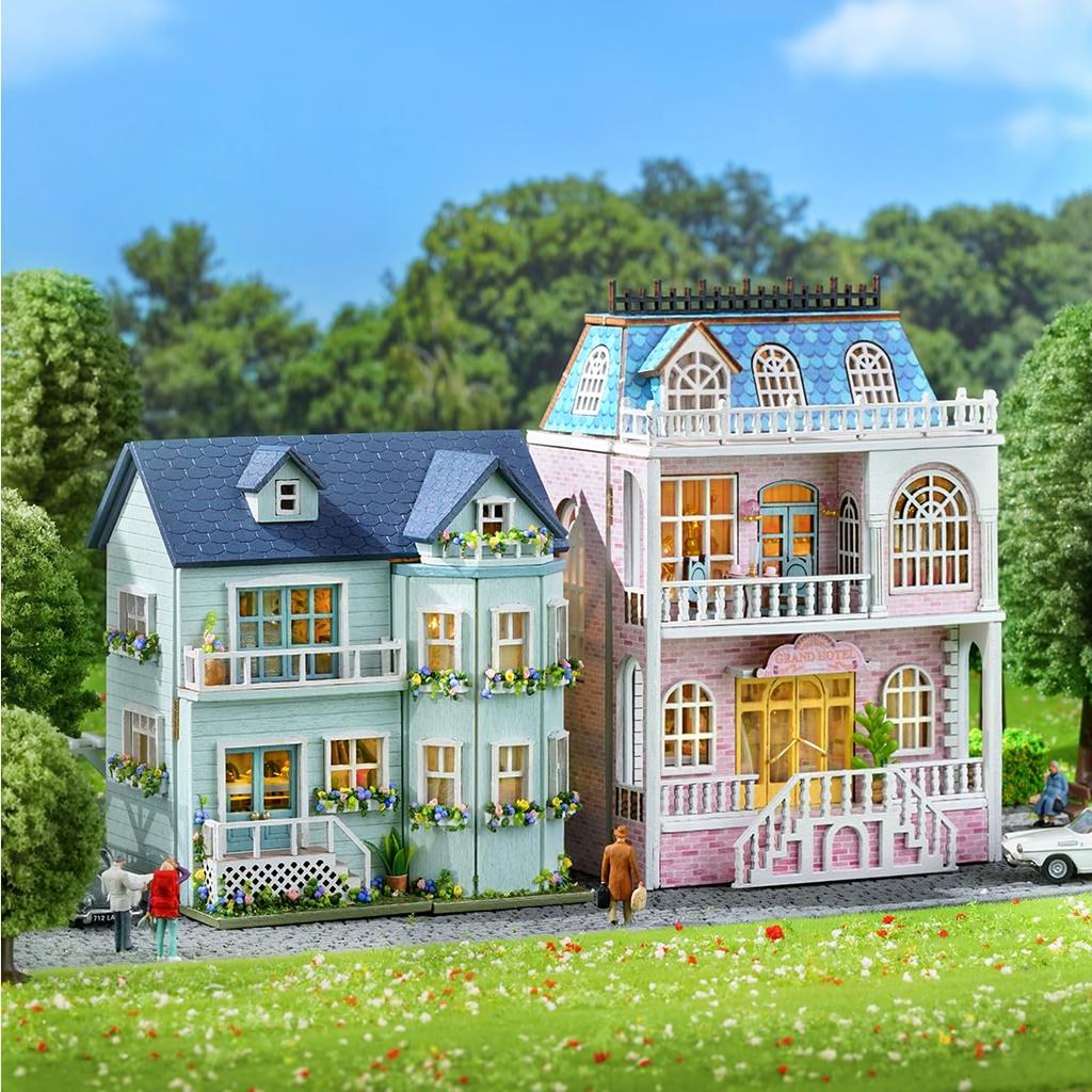 CUTEROOM Miniatur DIY Holzpuppenhaus-Bausatz mit Möbeln und LED Geburtstagsgeschenk für Frauen und Mädchen Haus, Lichter, (Wärmere Manieren)