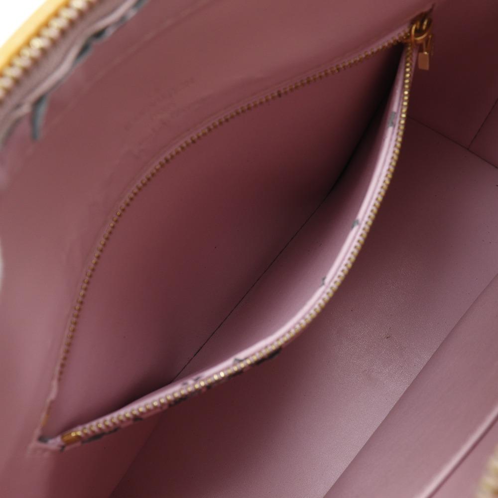 LOUIS VUITTON Houston Tote Bag M91054 Rose yellow Monogram Vernis Women Used