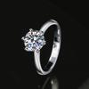 1ct D Color Moissanite Engagement Ring for Women 925 Sterling Silver Gold Plated Solitaire Rings Wholesale