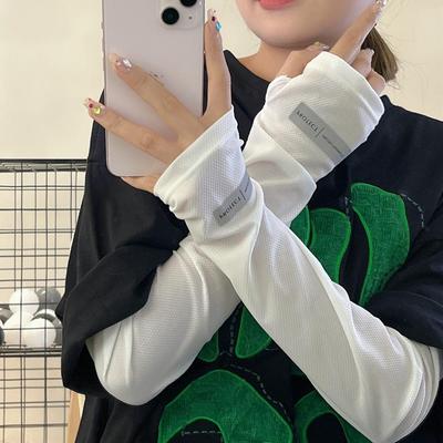 Summer Sunscreen UV Protection Gloves Arm Cover Fake Sleeves Hand Socks Ice Cool Arm Sleeves Outdoor Long Section Women Men