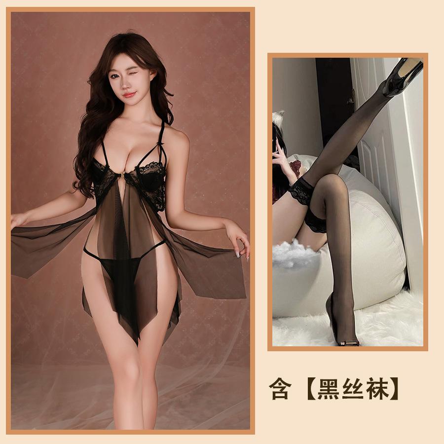 Sexy Lingerie Sexy Midnight Gathering Steel Tray Small Chest Backless Passion Pajamas Charm Flirting Hot Suspenders