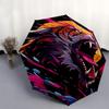 1pc Dynamic Tiger Print Automatic Opening/Closing Umbrella with Foldable Design, Ideal for Outdoor Use, Festive Gifts, and Daily Carry.R026