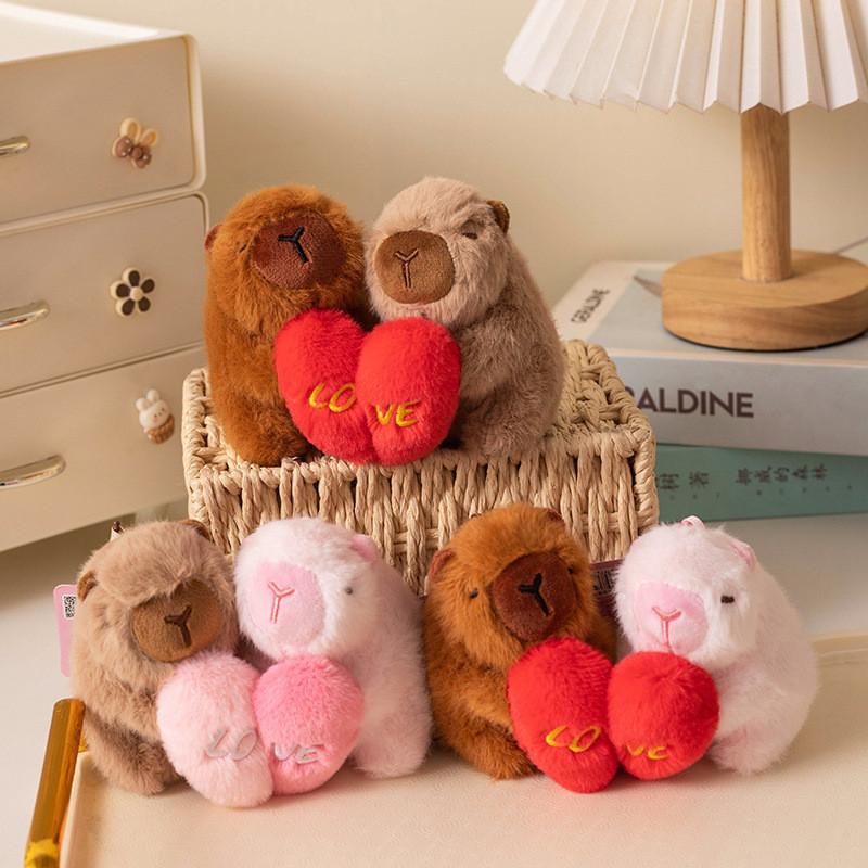 Capybara Plush Cute Keychain Heartfelt Design Soft Pp Cotton Gift For Friends Lovers And