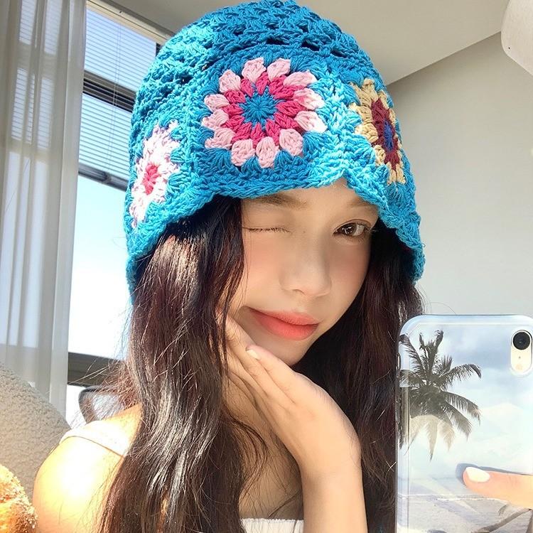 Summer Knitted Chic Fisherman Hat In Blue And Beige Ideal For Genderneutral Fashion Lovers