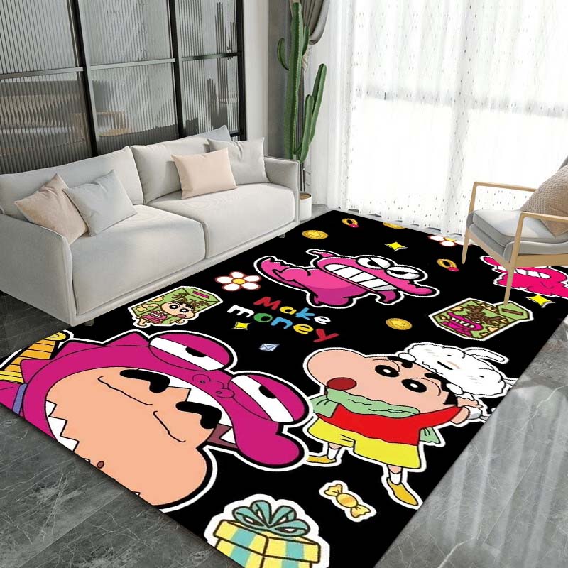 Cute Cartoon Crayon Shin-chan Rug, Suitable for Children's Play Areas, Non-slip Floor Mats, Bedrooms, Living Rooms, Sofas, and 1