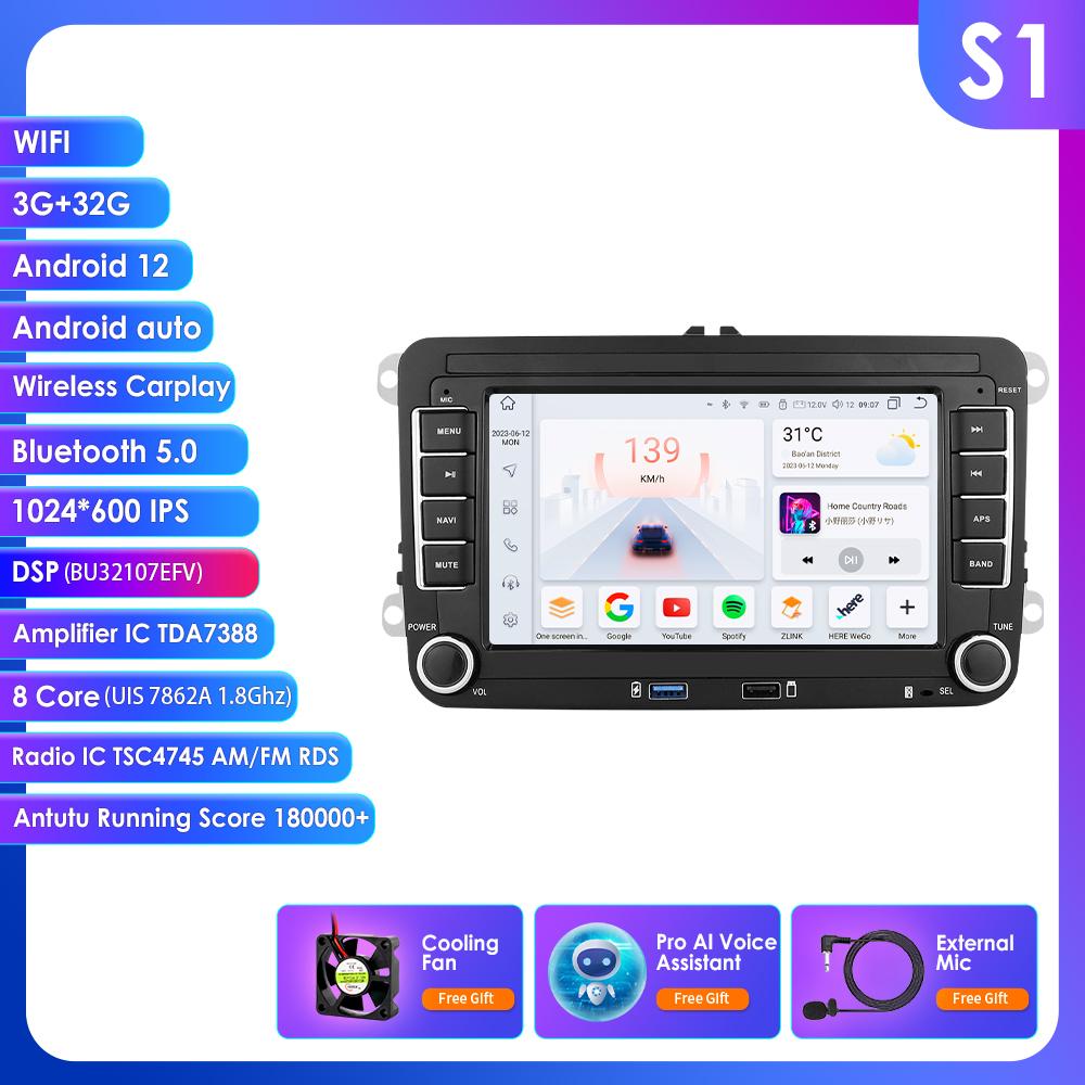 

Hizpo 2Din Автомагнитола Android для Volkswagen Golf 5 6 Polo Passat B6 B7 CC Skoda Jetta Универсальная Мультимедийная Carplay Wifi GPS Интеллектуальная Навигация S1 8Core 3G 32G AI