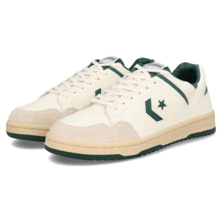 Converse Weapon Simple Comfortable Durable Low-Top Skate Shoes Women Sneaker White Green 1SD335