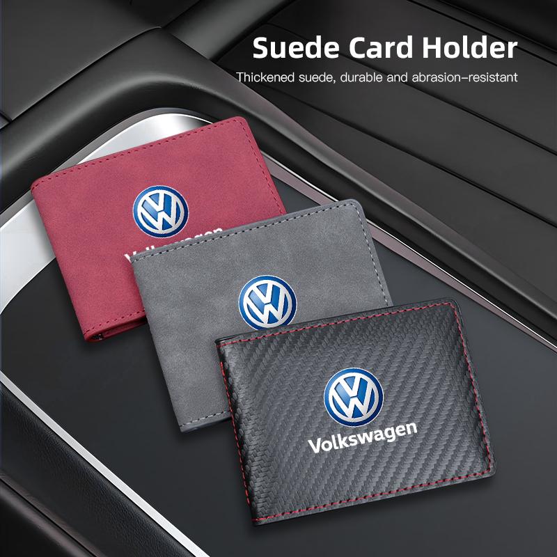 Car Styling Driver License Bag Wallet ID Card Storage For Volkswagen VW GTI Golf Amarok T5 Phaeton Teramont ID3 Tiguan T-Cross Oz5