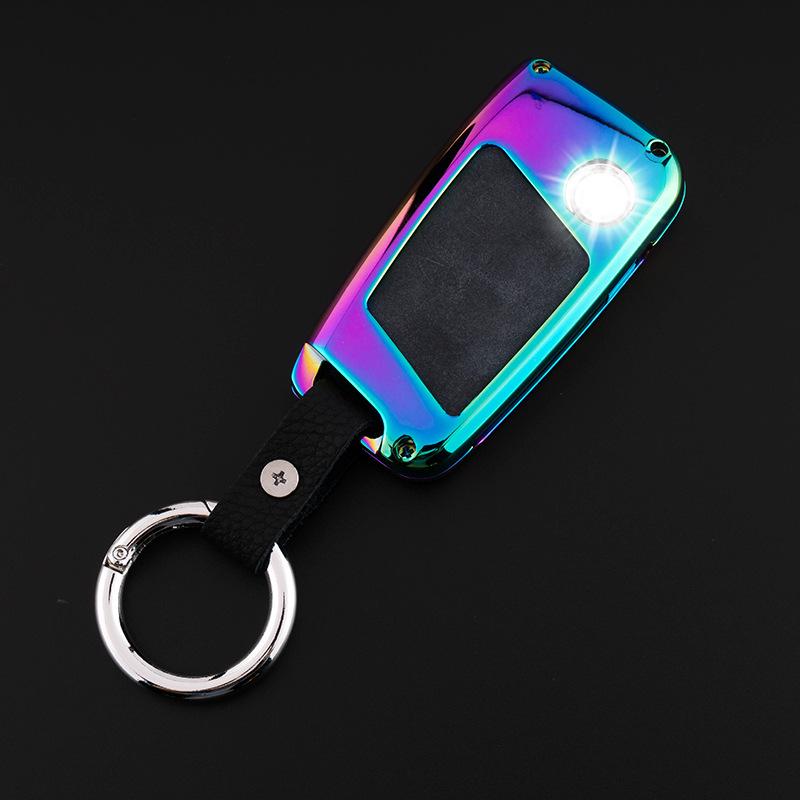 Genuine Leather Key Case for Volkswagen Magotan B8 17 Models - Unisex Metal Protective Shell