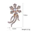 European Bow Pearl Brooch Pin Metal Diamond Crystal Flower Brooch Wedding Accessories