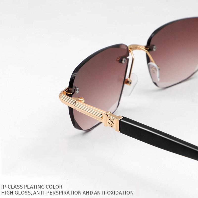 Anti Blue Light Reading Glasses for Elderly Frameless Diamond Cut Edge HD Far Sight Eyewear Luxury