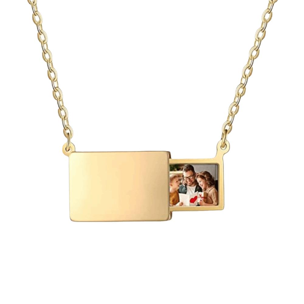 Drawer Style Personalized Necklace Electroplating Locket Pendant Fashion Necklace Memorial Jewelry