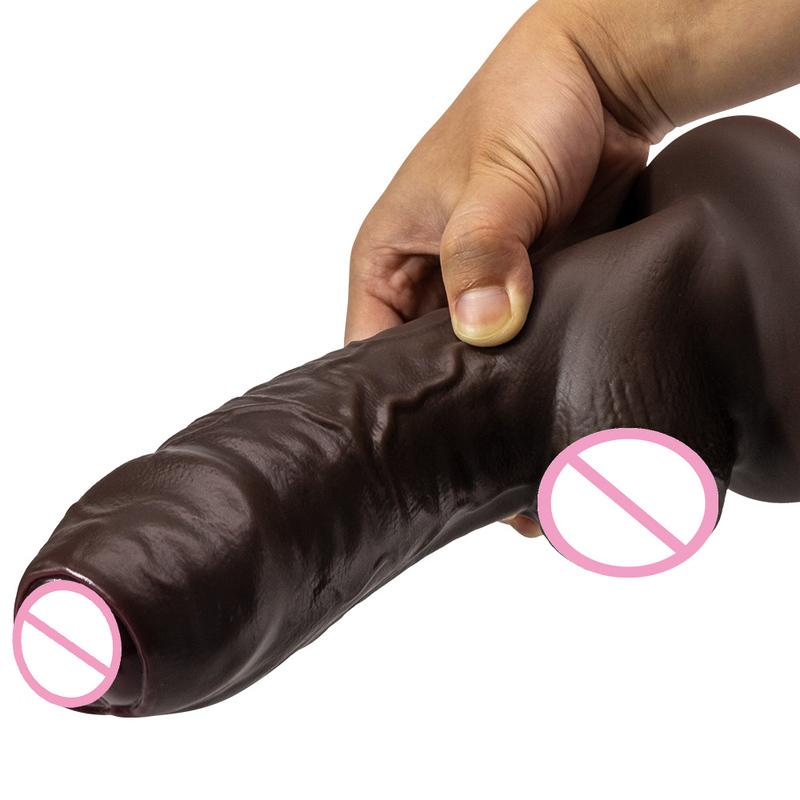 Soft Feeling Realistic Dildo Penis Black Brown Large Glans Simulated Medical Silicone Adult Sex Toy for Women Masturbators 18+