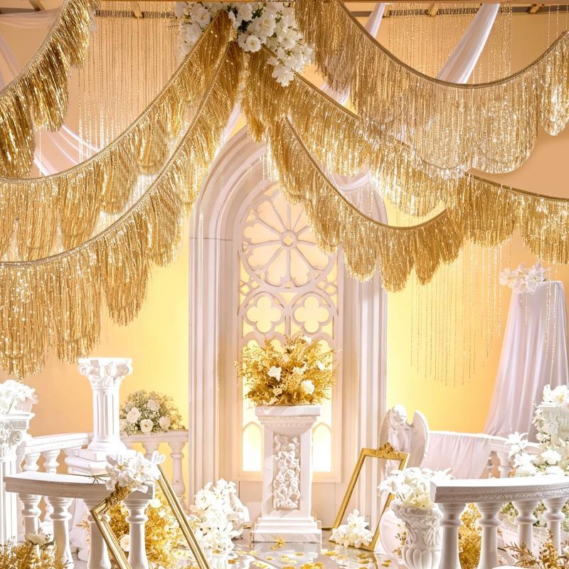 Multicolor Drizzle Garland Encryption Metallic Foil Fringe Thickening Background Ornament Tassel String Party Supplies
