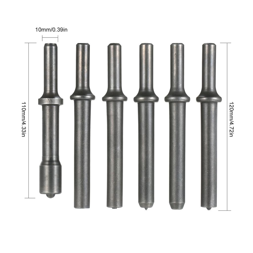 8 Piece Air Rivet Hammer Bit Set 40Cr Steel Smoothing Pneumatic Air Hammer Bits with Spring