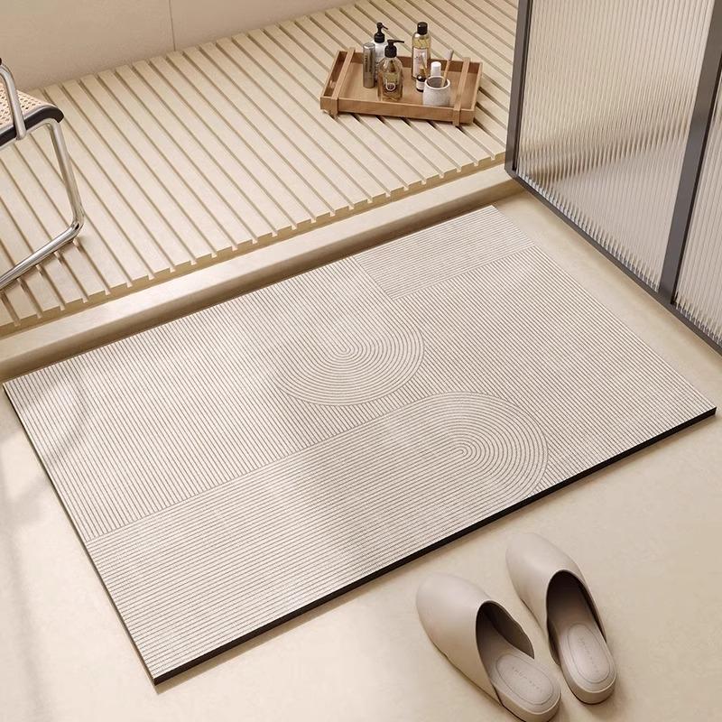 Bathroom Carpet Diatom Mud Floor Mat Anti-slip Foot Wiping Mats Diatomite Soft Water-absorbing Quick-drying Bath Rugs Washable