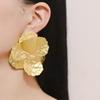 European and American Personality Versatility Exaggerated Metal Big Flower Stud Earrings Fashion Casual Temperament Trendy Street Photography