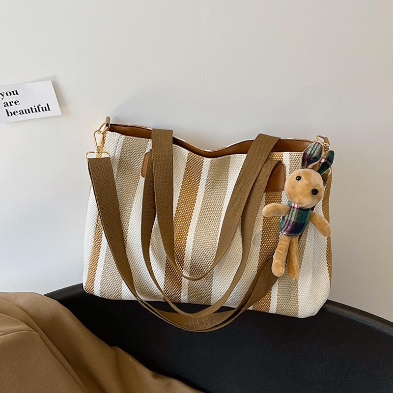 

Trendy Canvas Tote Bag For Women With Retro Style Perfect For Casual Commuting